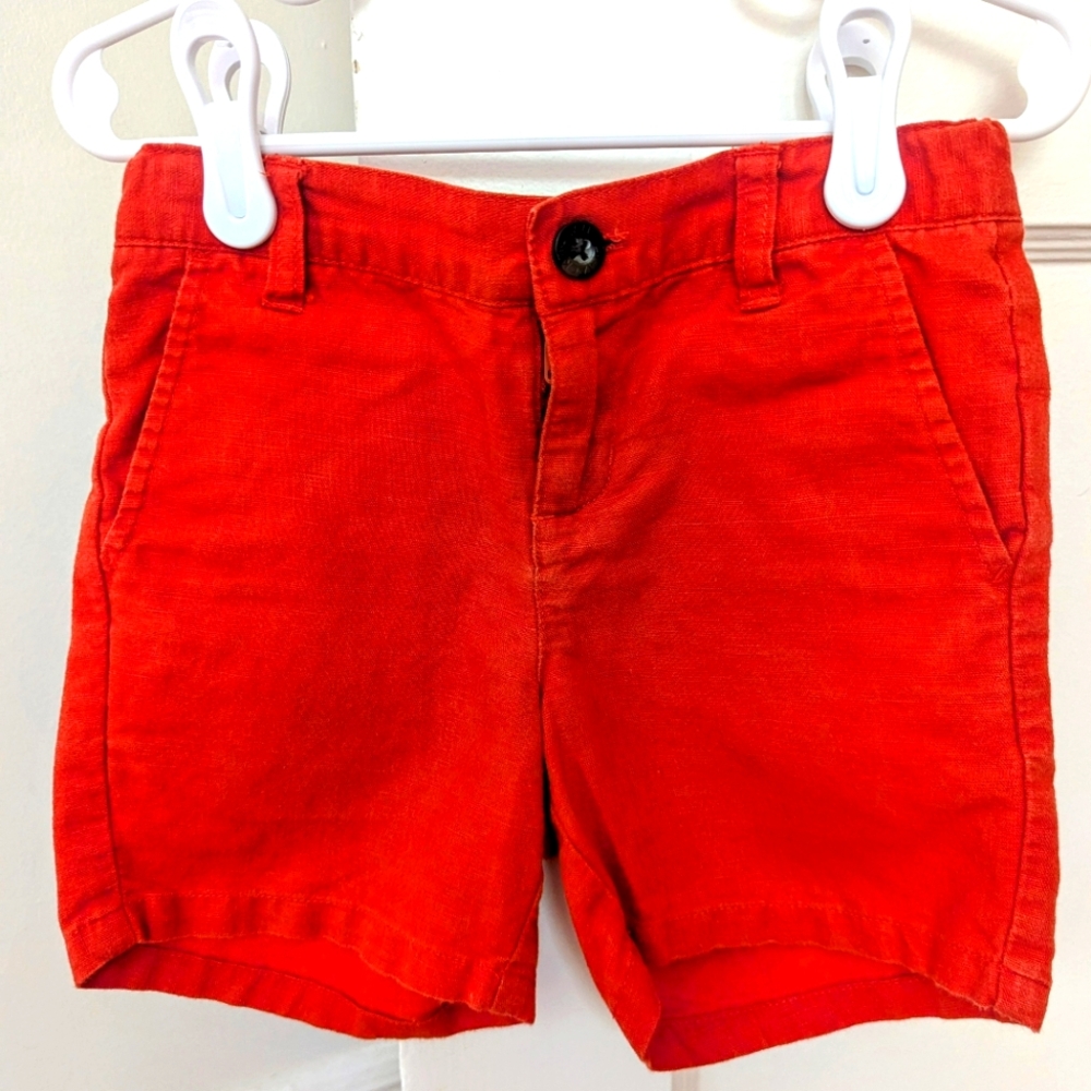 Janie and Jack red linen-blend shorts